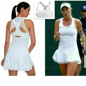 Nwt Adidas Stella McCartney White Tennis Dress + BRA = 2 in 1 S Small mesh skirt